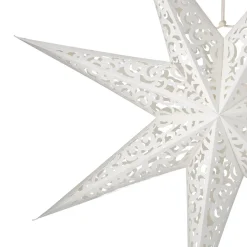 Papierstern, 60 Cm, Weiß Mit Stanzung