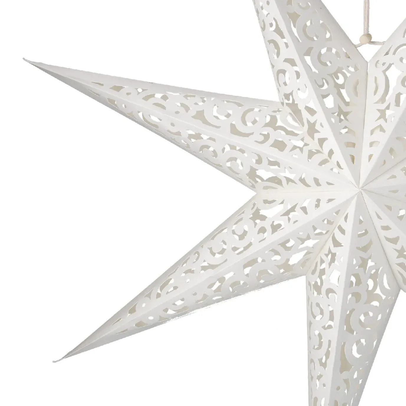 Papierstern, 60 Cm, Weiß Mit Stanzung