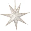 Papierstern Konfetti, Weiß/champagner, 18 Cm