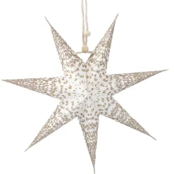 Papierstern Konfetti, Weiß/champagner, 18 Cm