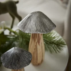 Pilz Holzoptik, Hellbraun, 17 Cm