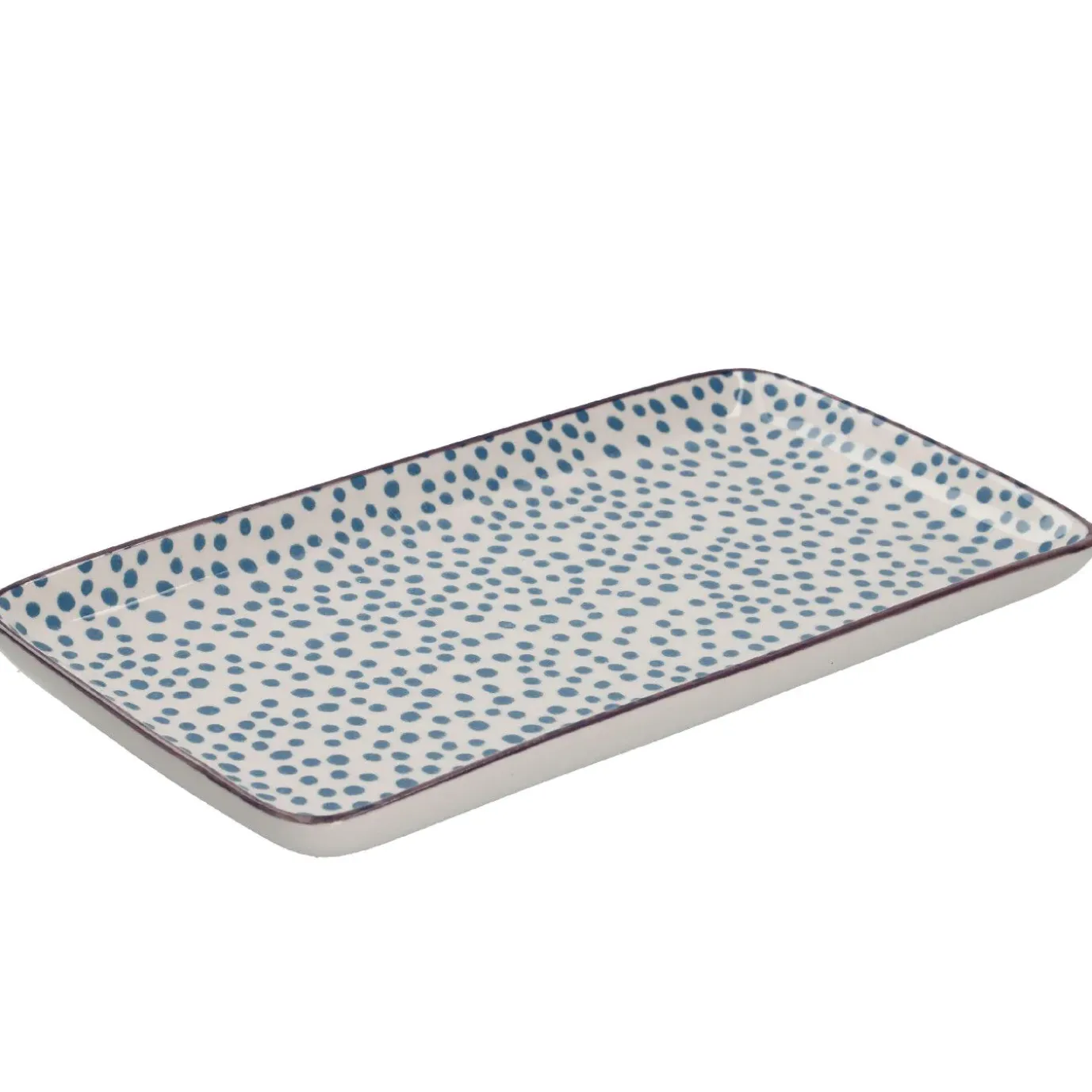 Platte China, Blau, Dots, 23 Cm