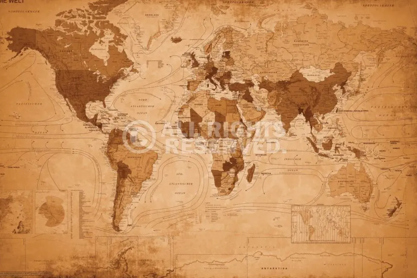 Poster Weltkarte - Antik, Nr. 68