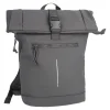 Rucksack Rolltop Mit Reflektor, Dunkelgrau, 16 Liter