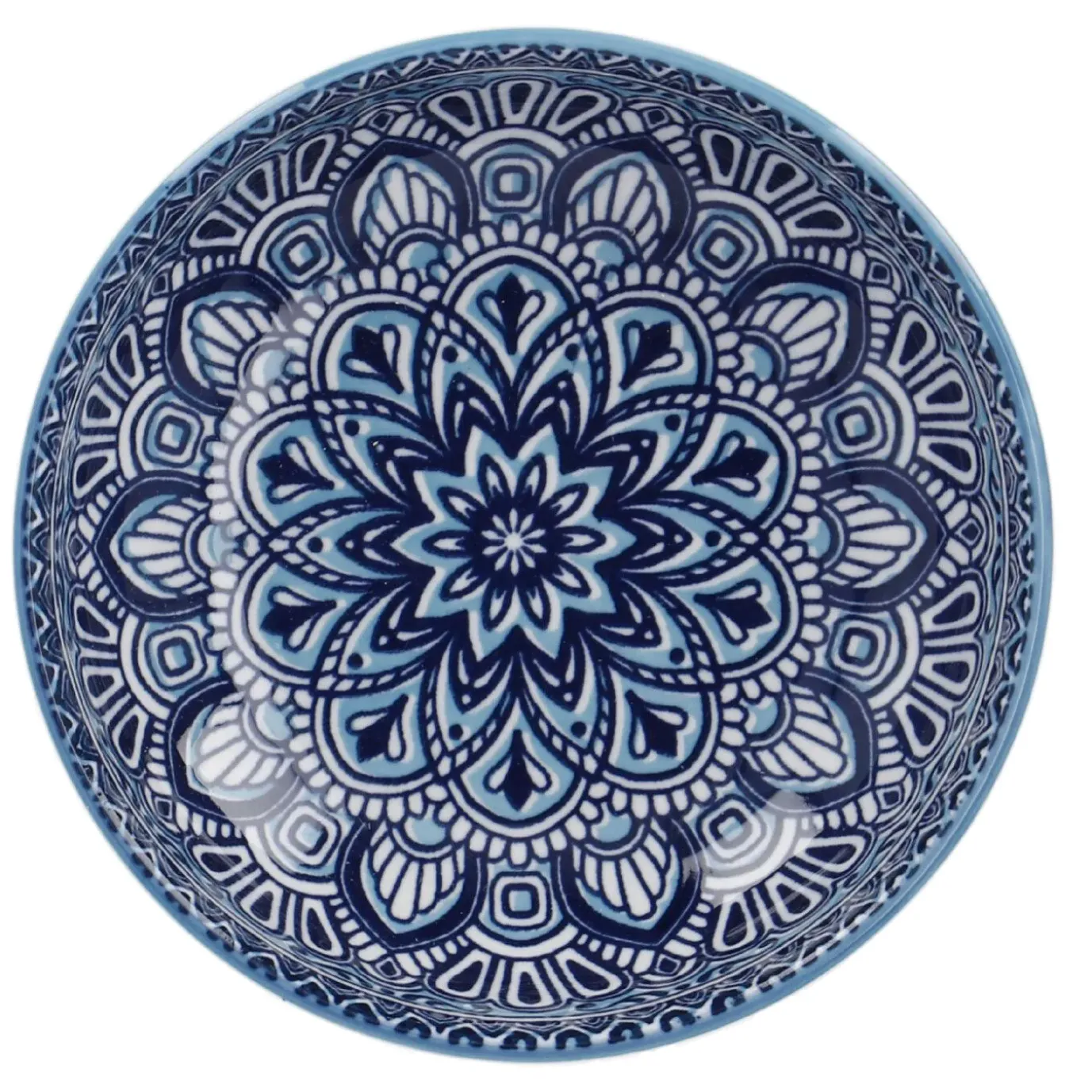 Schale China, Flach, Blau/hellblau, 12 Cm