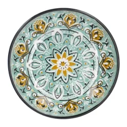 Schale China, Flach, Grün/braun, 9 Cm