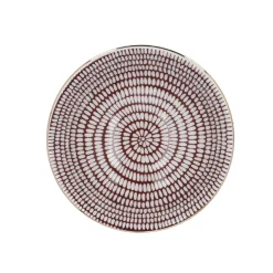 Schale China, Groß, Bordeaux/weiß, Stäbchen/Kreis