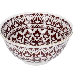 Schale China, Groß, Bordeaux/weiß, Orient