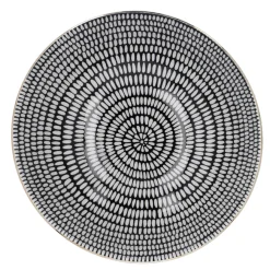 Schale China, Groß, Schwarz/weiß, Stäbchen/Kreis