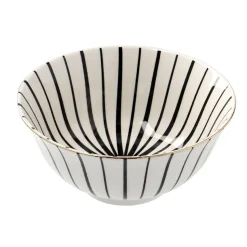 Schale China, Groß, Schwarz/weiß, Strahlen/breit