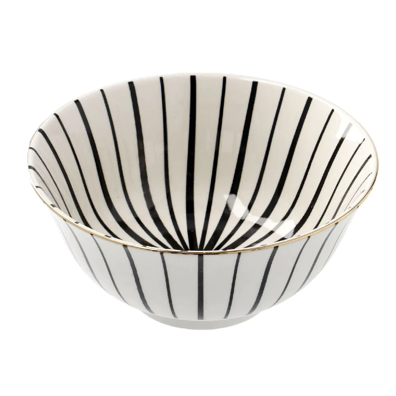 Schale China, Groß, Schwarz/weiß, Strahlen/breit