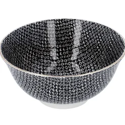 Schale China, Groß, Schwarz/weiß, Perlen