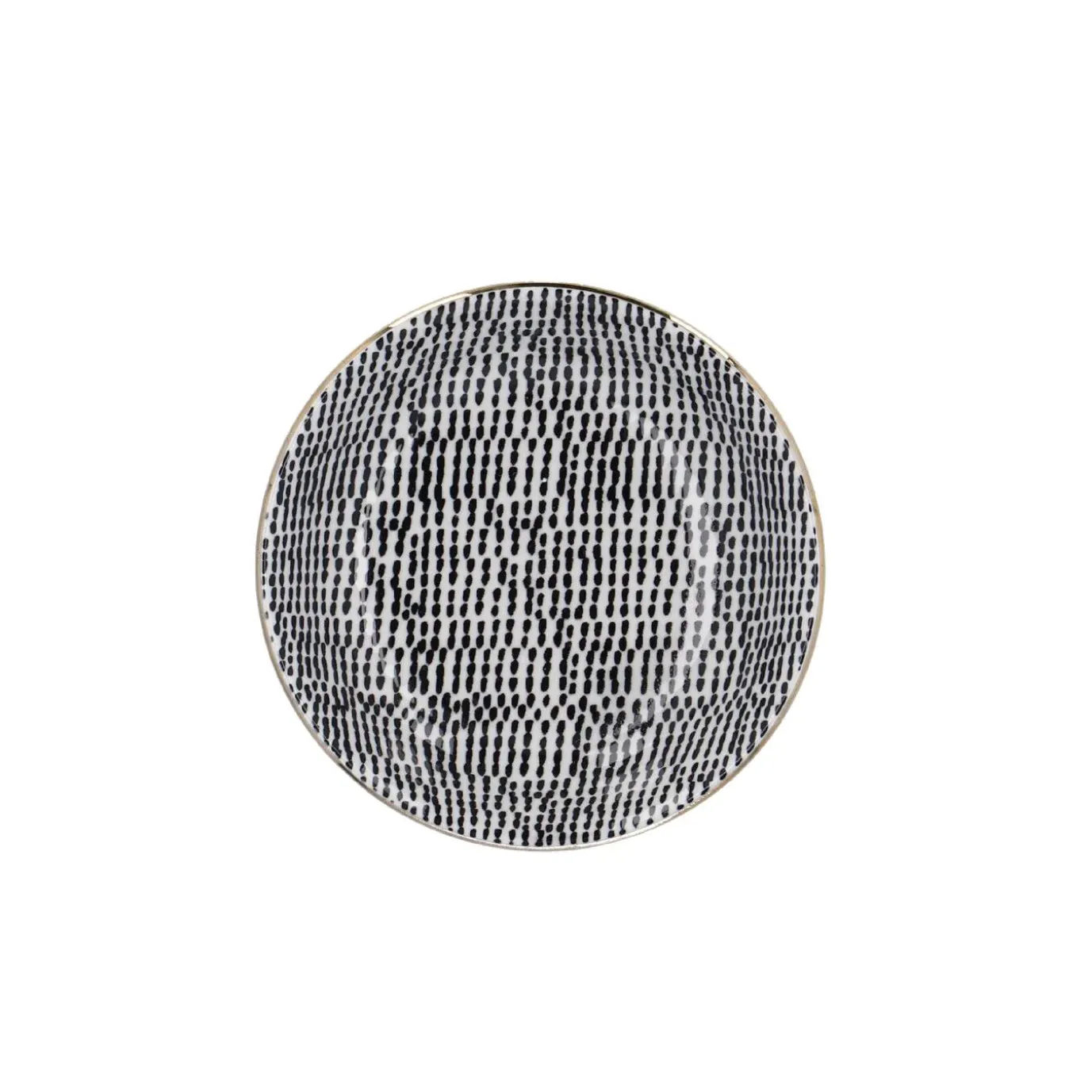 Schale China, Klein, Schwarz/weiß, Striche