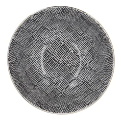 Schale China, Tief, Schwarz/weiß, Goldrand, Striche