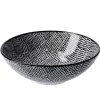 Schale China, Tief, Striche, Schw/wss, 13 Cm