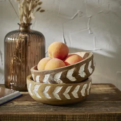 Schale Mango, Braun/weiß, 20 X 7 Cm