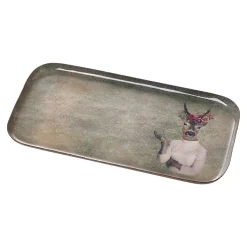 Schale Motiv, Hirsch/Blumen, 30 X 16 Cm