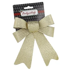 Schleife Glitter/Streifen, Gold, 20 Cm