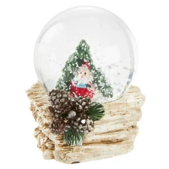 Schneekugel Weihnachten, Nikolaus/Tanne, 4.5 X 6 Cm