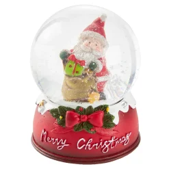 Schneekugel, Weihnachtsmann/Geschenk, 6.5 X 8.5 Cm