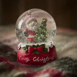 Schneekugel, Weihnachtsmann/Tanne, 6.5 X 8.5 Cm