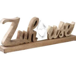 Schriftzug Zuhause, Silbermatt