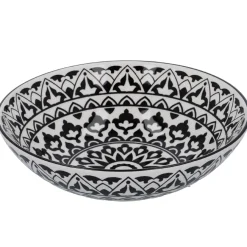 Schüssel China, Flach, Orient, Schw/wss, 23 Cm