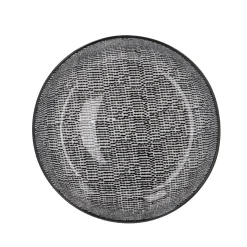 Schüssel China, Flach, Striche, Schw/wss, 23 Cm
