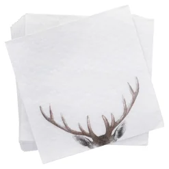 Serviette Geweih, Geprägt, 16 Stück