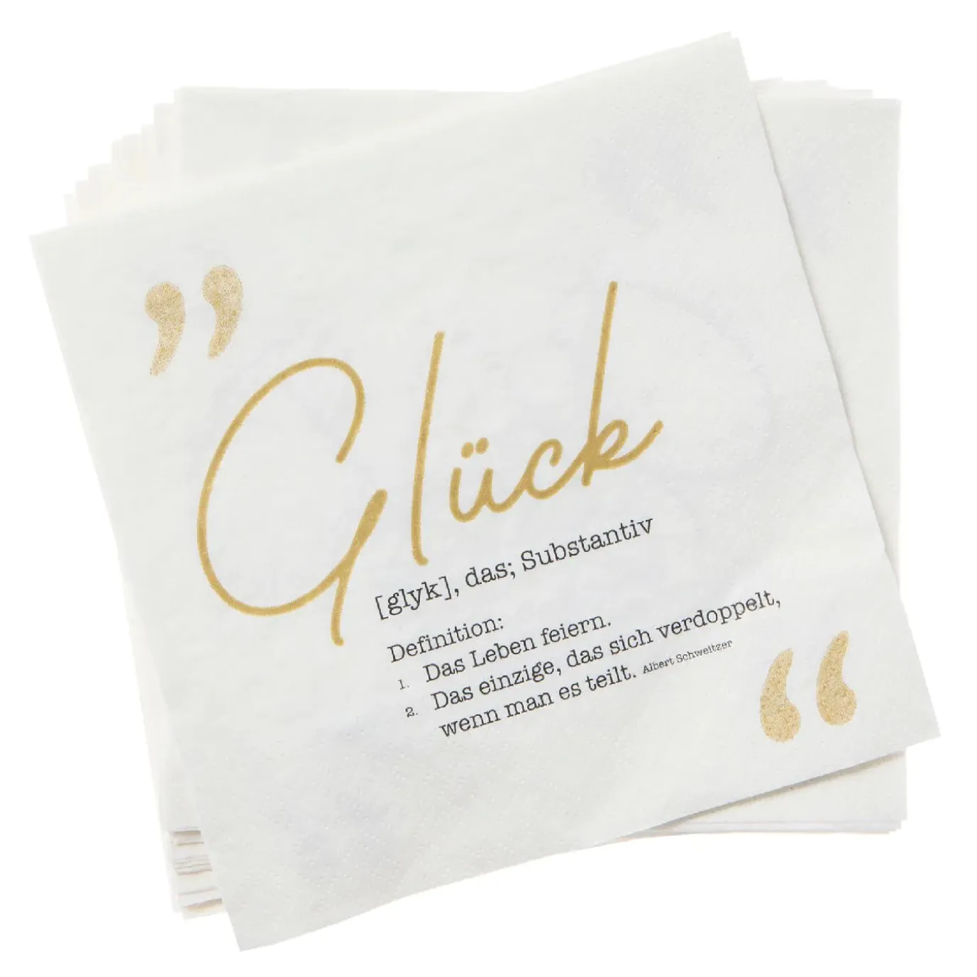 Serviette Glück/gold, 20 Stück
