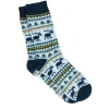Socke Winter, Herren, Rentier/blau, Größe 42-46