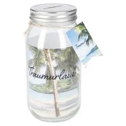 Spardose Botschaft, Traumurlaub, 8.5 X 17 Cm