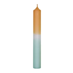 Stabkerze Dip-Dye, Mandarin/mint, 18 Cm