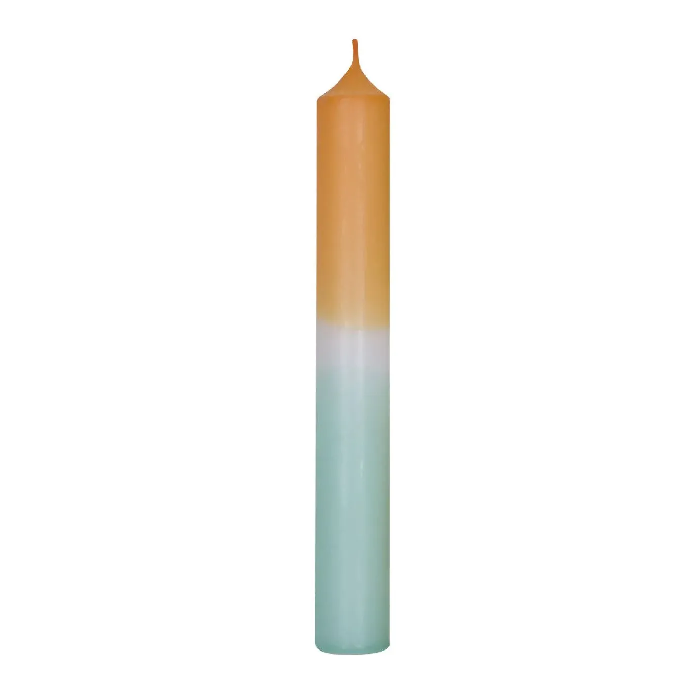 Stabkerze Dip-Dye, Mandarin/mint, 18 Cm