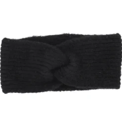 Stirnband Melange Mit Knoten, Schwarz