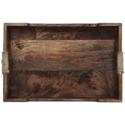 Tablett Mit Seilgriff, Braun, 38 X 25.5 Cm