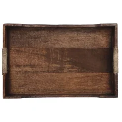 Tablett Mit Seilgriff, Braun, 45.5 X 30 Cm