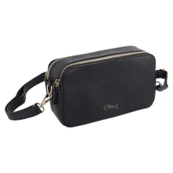 Tasche Crossbody, 2 Riemen, Schwarz