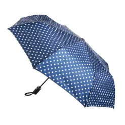 Taschenschirm Punkte, Blau/weiß