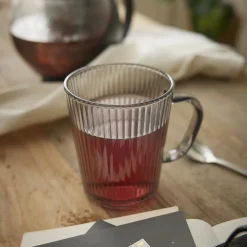 Teeglas Rillen, Grau, 300 Ml