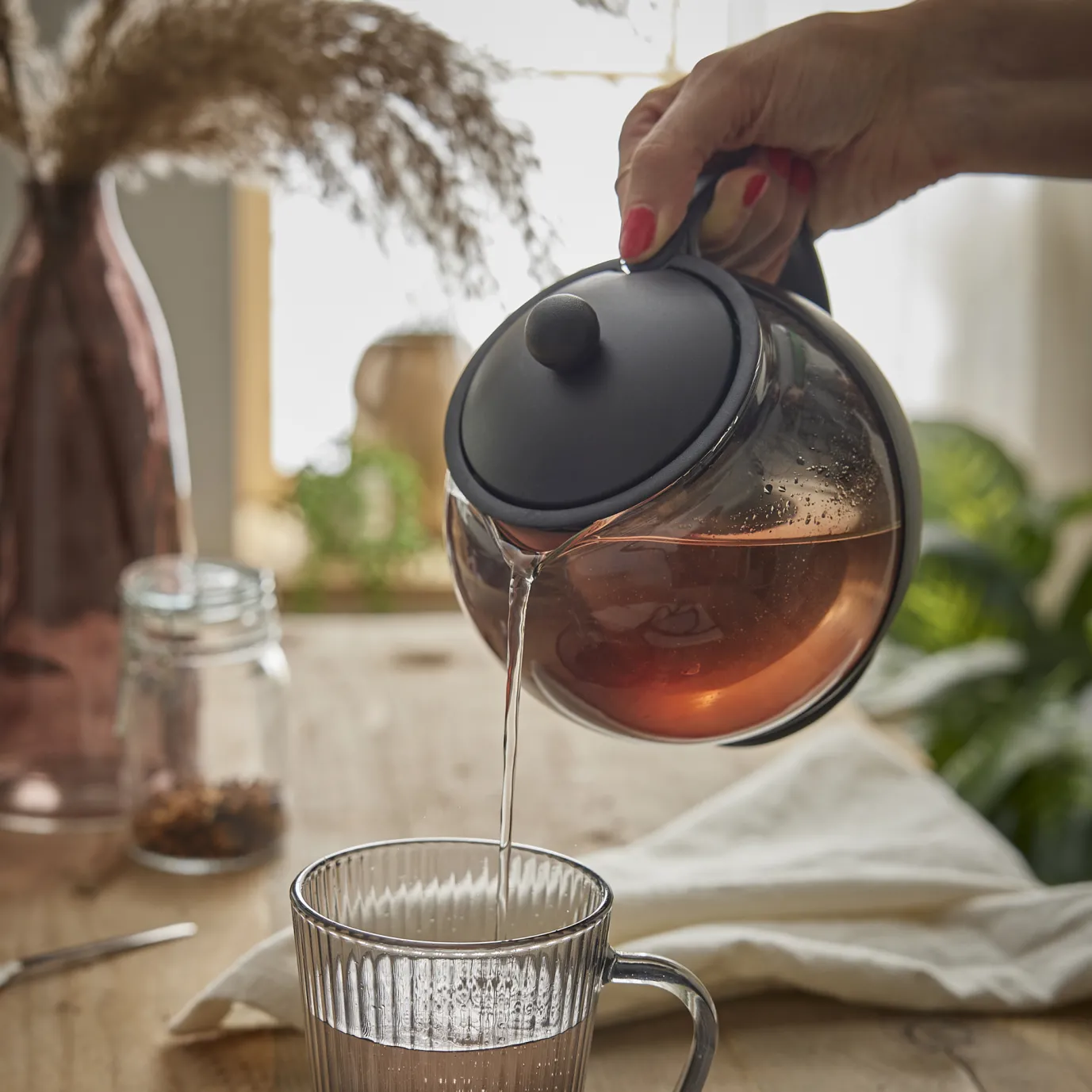 Teekanne Mit Filter, Schwarz, 1250 Ml