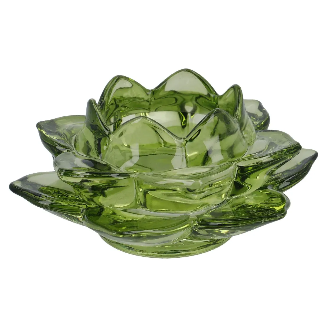 Teelichthalter Lotus, Grün, 11 X 5.5 Cm