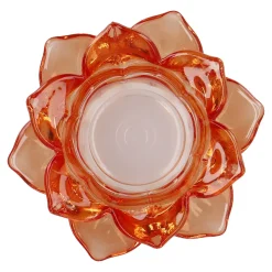Teelichthalter Lotus, Orange, 11 X 5.5 Cm