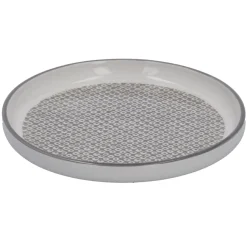 Teller China, Perlen, Dunkelgrau/wss, 16.5 Cm