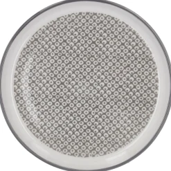 Teller China, Perlen, Dunkelgrau/wss, 16.5 Cm