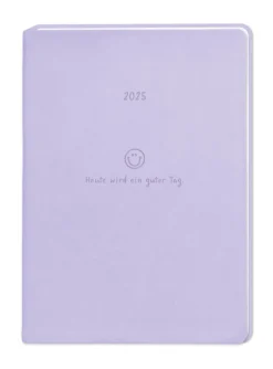 Terminplaner Lederlook, 2025, Flieder