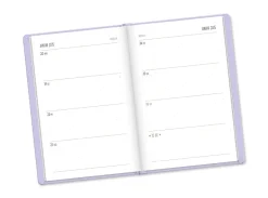 Terminplaner Lederlook, 2025, Flieder