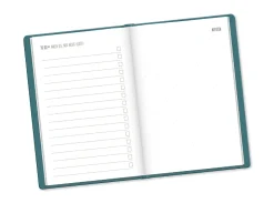 Terminplaner Lederlook, 2025, Petrol