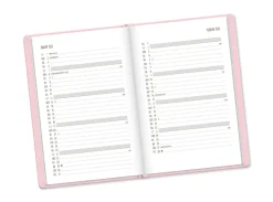 Terminplaner Lederlook, 2025, Rosa