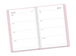 Terminplaner Lederlook, 2025, Rosa